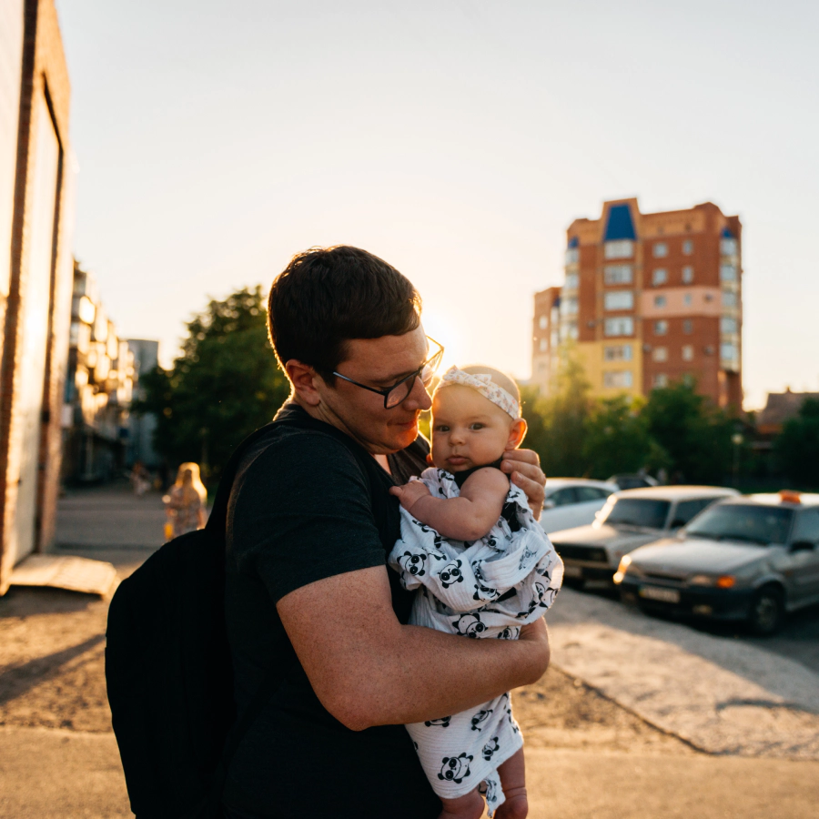 Photo d'un père et de son bébé