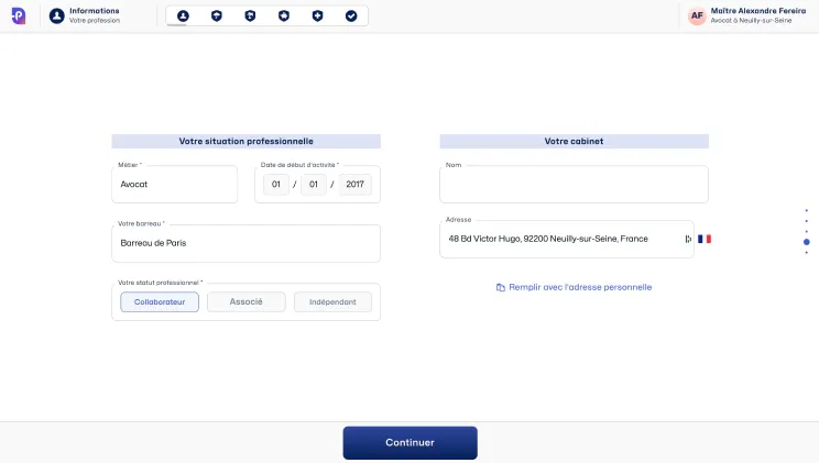 Votre profil dans l'application Promis