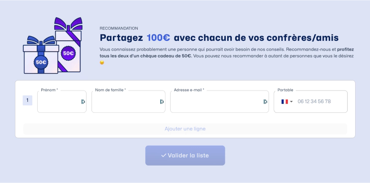 Image de la partie recommandation dans votre espace personnel