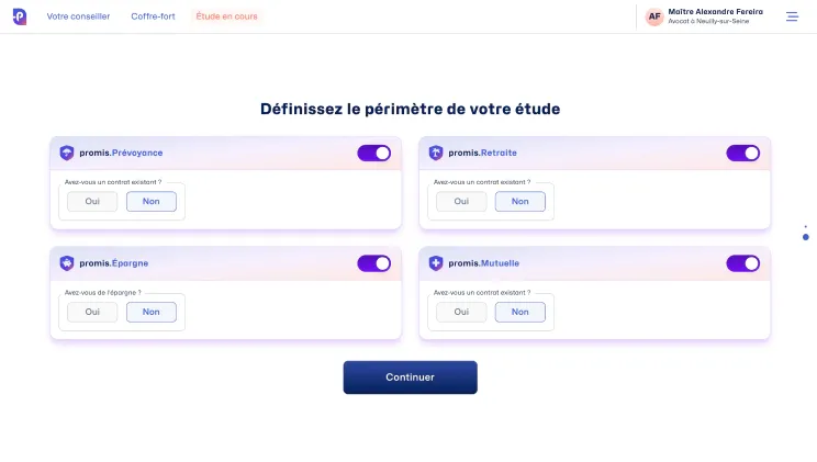 Vos préférence dans l'application Promis